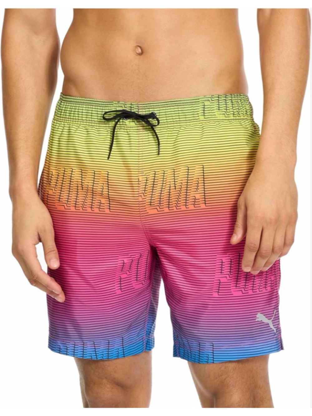 Puma men’s between the lines colorful volley swim board shorts large